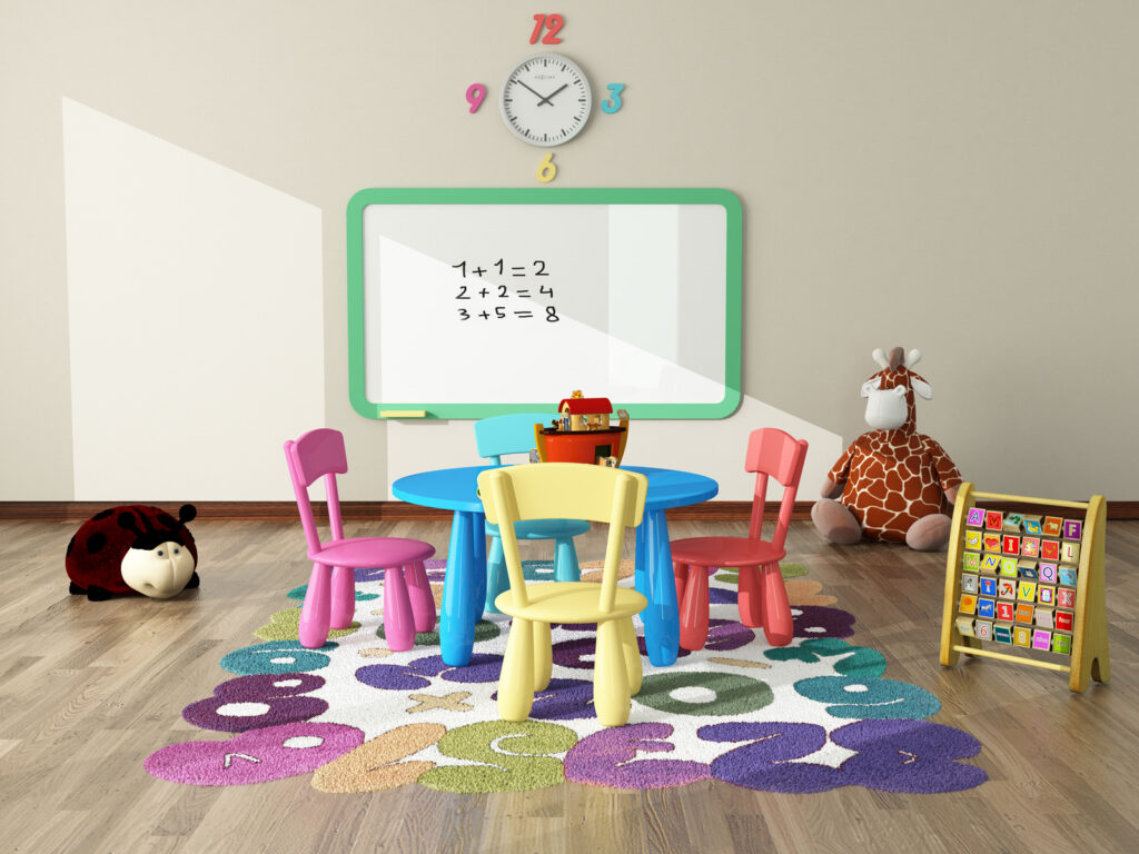 Kinderkamer met klok